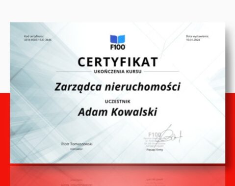 Certyfikat F100 Karuzela język Polski