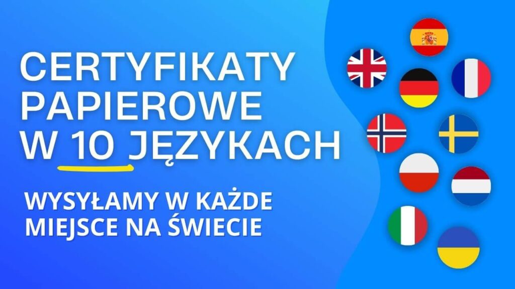 Baner F100 Certyfikaty papierowe