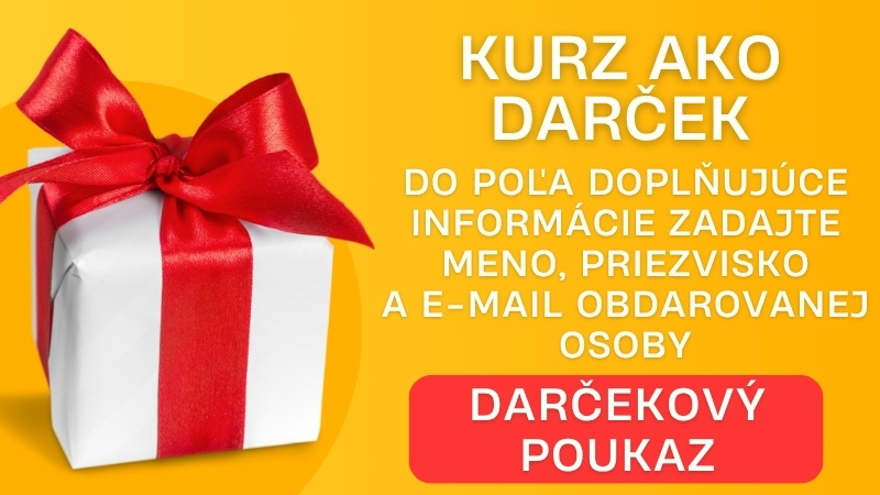 Nápad na darček online kurz F100