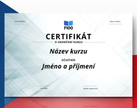 Šablóna certifikátu f100 online kurzov v češtine_s