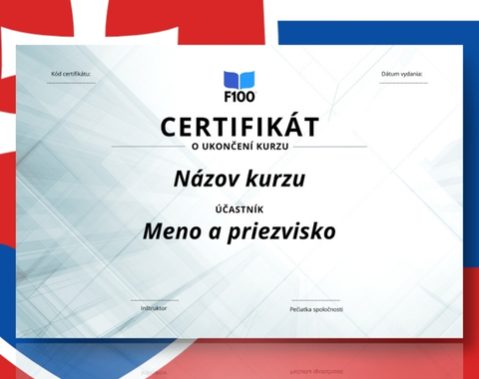 Šablóna certifikátu f100 online kurzov v slovenčine_s