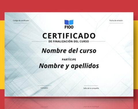 Šablóna certifikátu f100 online kurzov v španielčine_s