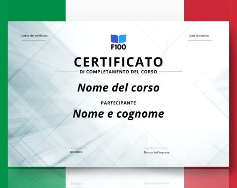 Šablóna certifikátu f100 online kurzov v taliančine