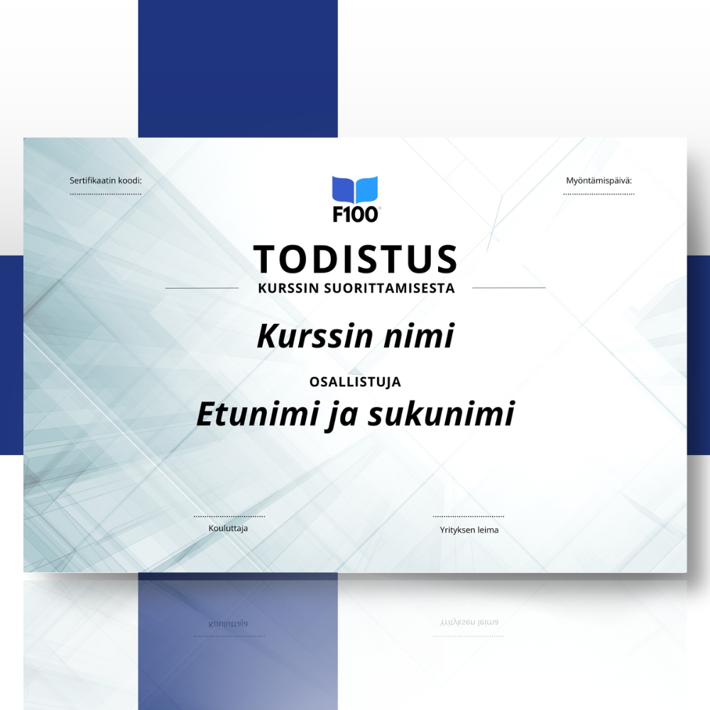 Šablóna certifikátu f100 online kurzov vo fínčine