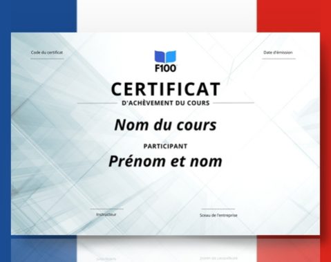 Šablóna certifikátu f100 online kurzov vo francúzštine_s